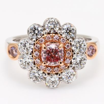 The Jubilation Crescendo Exhibition 6PR Argyle Certified pink diamond round-cut halo ring
