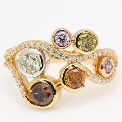 Soiree SGL-certified rainbow diamond dress ring