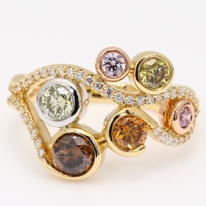 Soiree rainbow diamond dress ring