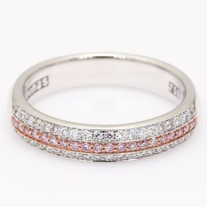 Ombre white and Argyle pink diamond dress ring