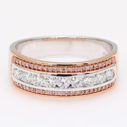 Arabella Argyle purplish pink diamond band ring