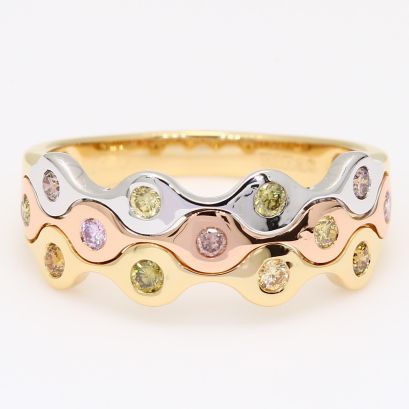 Volare rainbow diamond band ring