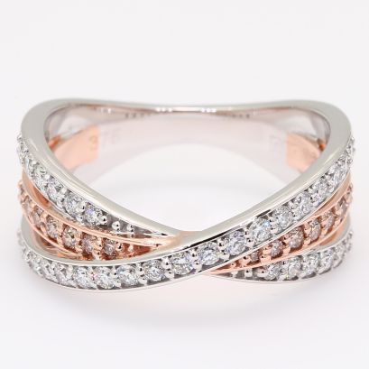 Chrysler Argyle intense pink champagne and white diamond dress ring