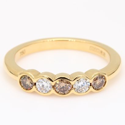 Aurelia champagne and white diamond ring
