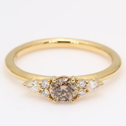 Cedar champagne and white diamond ring