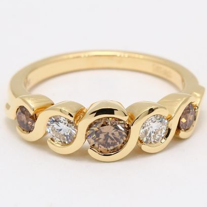 Delta white and champagne diamond dress ring