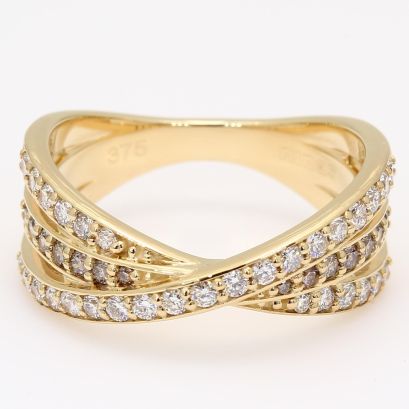 Chrysler champagne and white diamond dress ring