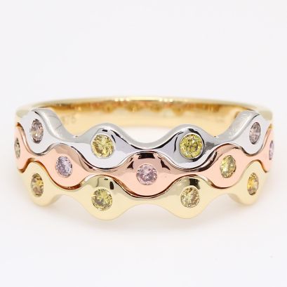 Volare rainbow diamond band ring