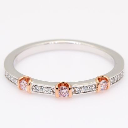 Trio Argyle pink and white diamond wedding ring