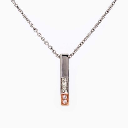 Nolita Argyle light pink champagne and white diamond drop bar pendant