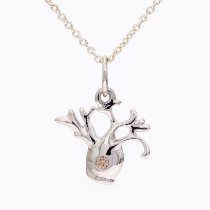 Baby Boab with champagne diamond necklace