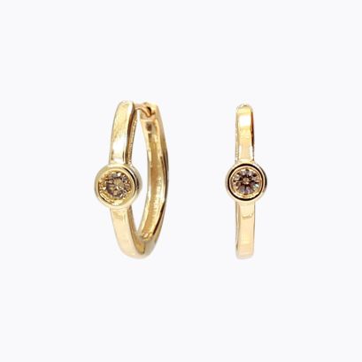 Noelle champagne diamond huggie earrings