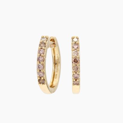 Melody champagne diamond huggie earrings
