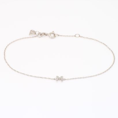Lexicon white diamond M initial bracelet