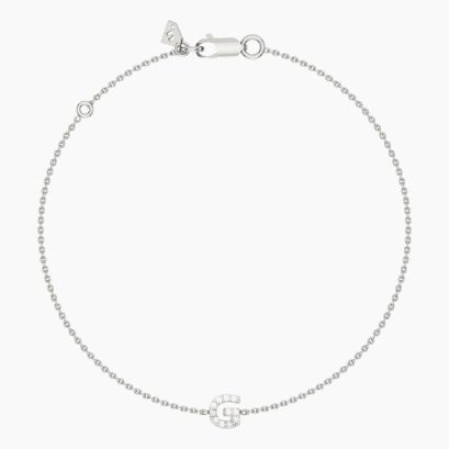 Lexicon white diamond G initial bracelet
