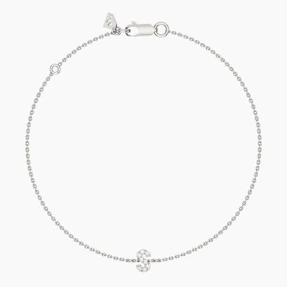 Lexicon white diamond S initial bracelet