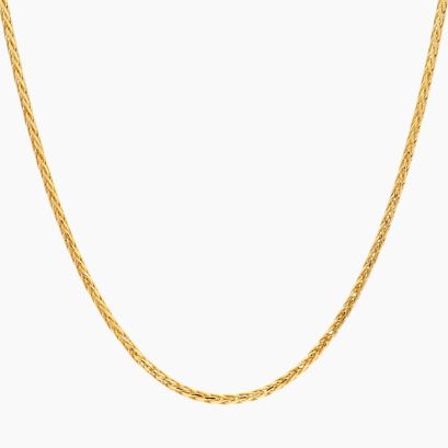 45cm 9 karat yellow gold wheat link chain