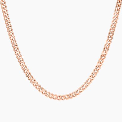 46cm 9 karat rose gold diamond-cut curb chain