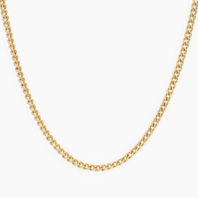 51cm 18 karat yellow gold diamond cut curb chain