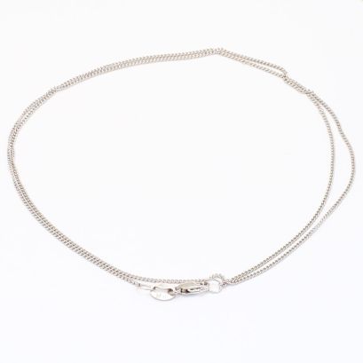 45cm 18 karat white gold diamond cut curb chain