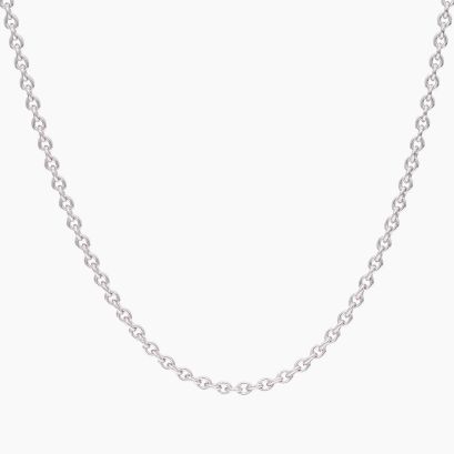 45cm 18 karat white gold trace chain