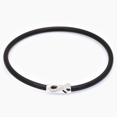White Ribbon Foundation Turner white diamond neoprene bracelet