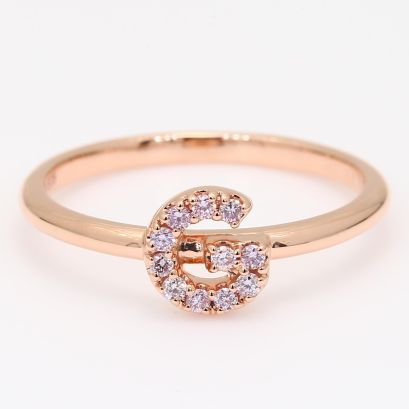 Love Letter G fancy purple diamond ring
