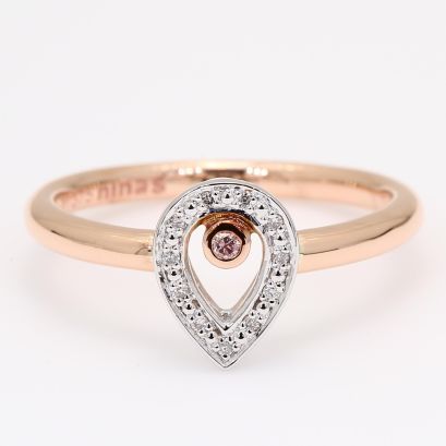 Unisus Argyle light pink champagne and white diamond ring