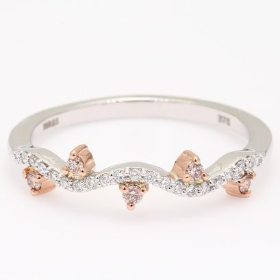 Raya white and Argyle pink-champagne diamond ring