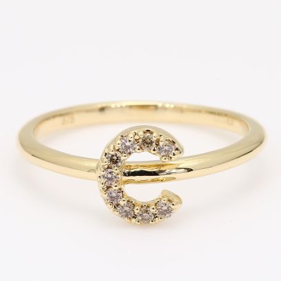 Love Letter C champagne diamond ring