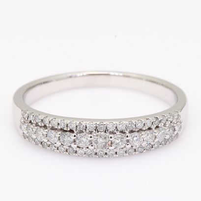 Asteria white diamond band ring