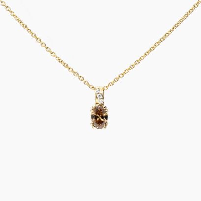 Chorus oval-cut champagne diamond necklace