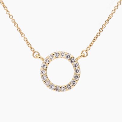 Flight white diamond circle necklace