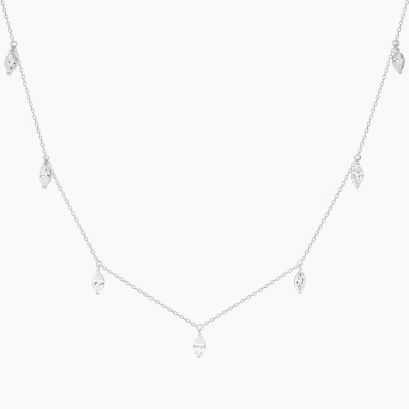 Lena marquise-cut lab grown white diamond necklace