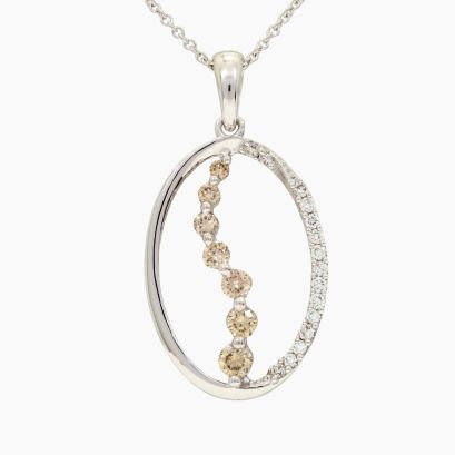 Kylie champagne and white diamond necklace