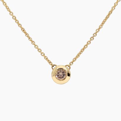 Lumiere 0.20 carat bezel-set champagne diamond necklace