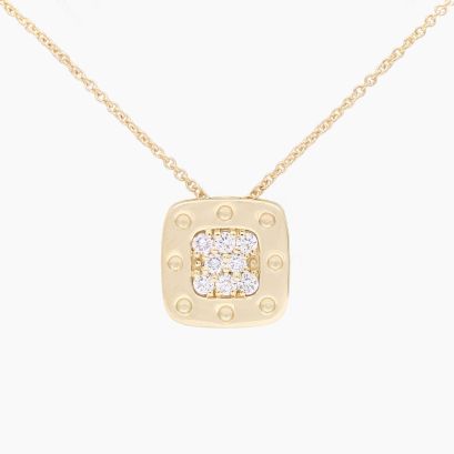 Percival white diamond rounded square necklace