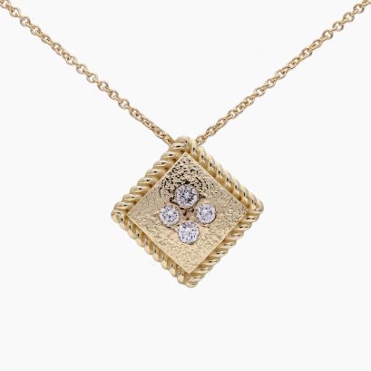 Tenille white diamond square necklace
