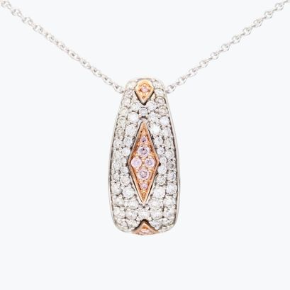 Evia Argyle pink and white diamond necklace