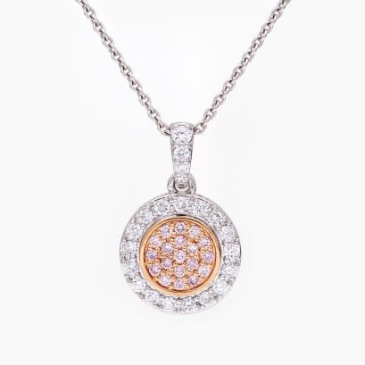 Angelique white and Argyle pink diamond necklace