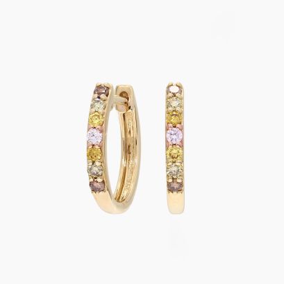 Melody rainbow diamond huggie earrings