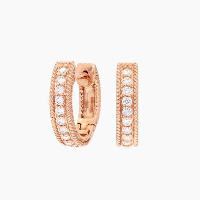 Indiana white diamond huggie earrings
