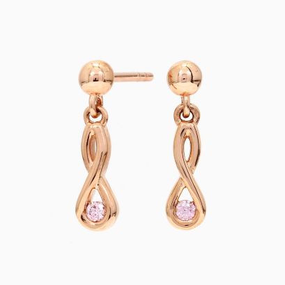 Infinite Argyle pink diamond drop stud earrings