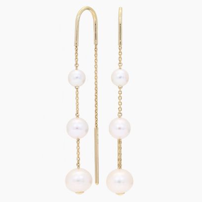 Haiti white freshwater pearl chain earrings