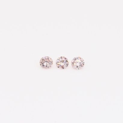 0.075 Total carat trio of round-cut FP Argyle pink diamonds