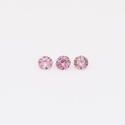 0.075 Total carat trio of round-cut FIPP Argyle pink diamonds