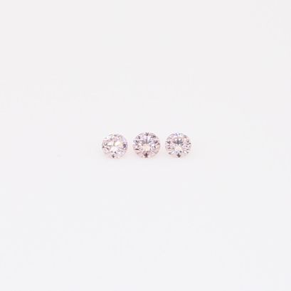 0.045 Total carat trio of round-cut FP Argyle pink diamonds