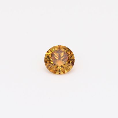 0.31 Carat round-cut fancy orange diamond
