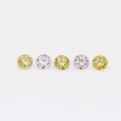 0.19 Total carat parcel of round-cut fancy purple and fancy green diamonds
