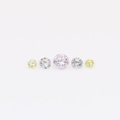 0.085 total carat parcel of round-cut rainbow diamonds